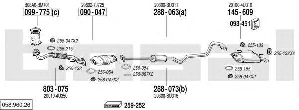 BOSAL 05896026 Система випуску ОГ