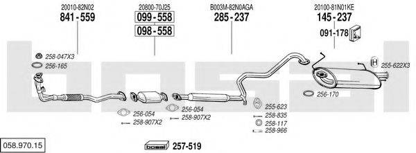 BOSAL 05897015 Система випуску ОГ