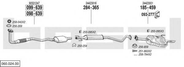 BOSAL 06002400 Система випуску ОГ