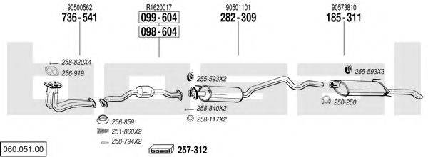 BOSAL 06005100 Система випуску ОГ