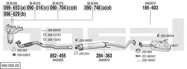 BOSAL 06005500 Система випуску ОГ