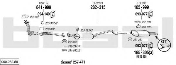 BOSAL 06008258 Система випуску ОГ