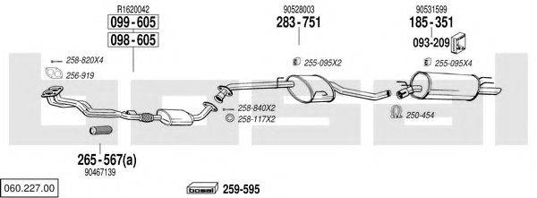 BOSAL 06022700 Система випуску ОГ