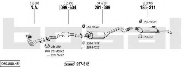 BOSAL 06080045 Система випуску ОГ