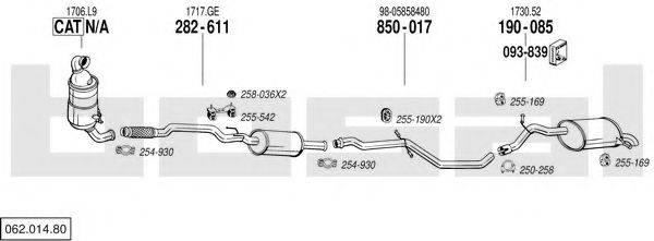 BOSAL 06201480 Система випуску ОГ