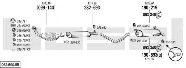 BOSAL 06250055 Система випуску ОГ