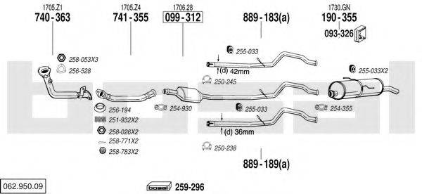 BOSAL 06295009 Система випуску ОГ