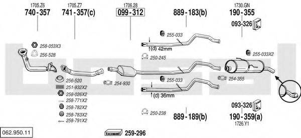 BOSAL 06295011 Система випуску ОГ