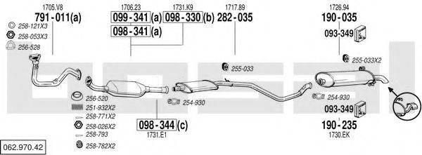 BOSAL 06297042 Система випуску ОГ