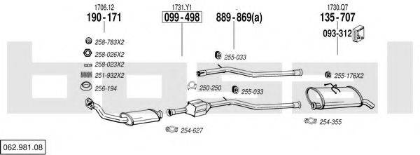 BOSAL 06298108 Система випуску ОГ