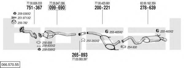 BOSAL 06657055 Система випуску ОГ