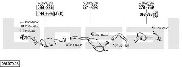 BOSAL 06697028 Система випуску ОГ