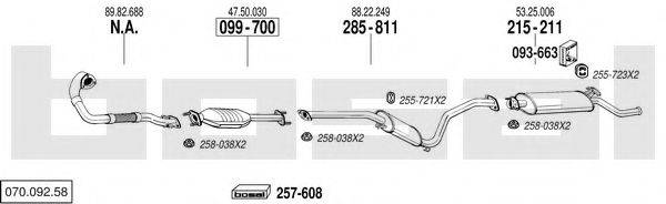 BOSAL 07009258 Система випуску ОГ