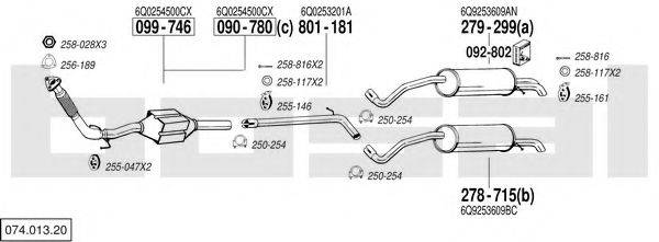 BOSAL 07401320 Система випуску ОГ