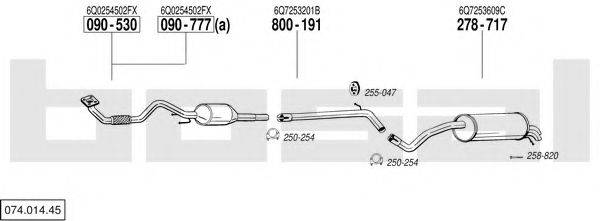 BOSAL 07401445 Система випуску ОГ