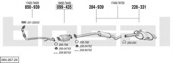 BOSAL 08426724 Система випуску ОГ