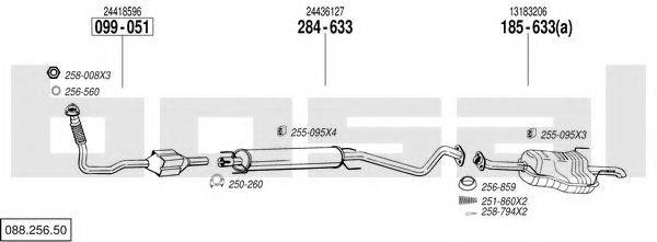 BOSAL 08825650 Система випуску ОГ