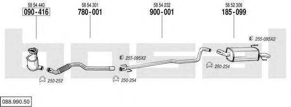 BOSAL 08899050 Система випуску ОГ