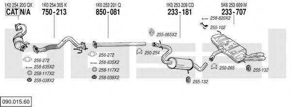 BOSAL 09001560 Система випуску ОГ