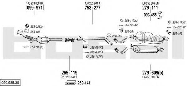 BOSAL 09098530 Система випуску ОГ