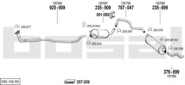 BOSAL 09215050 Система випуску ОГ