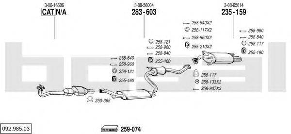 BOSAL 09298503 Система випуску ОГ