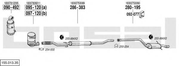 BOSAL 15501335 Система випуску ОГ