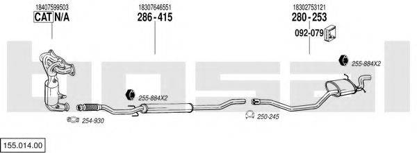 BOSAL 15501400 Система випуску ОГ