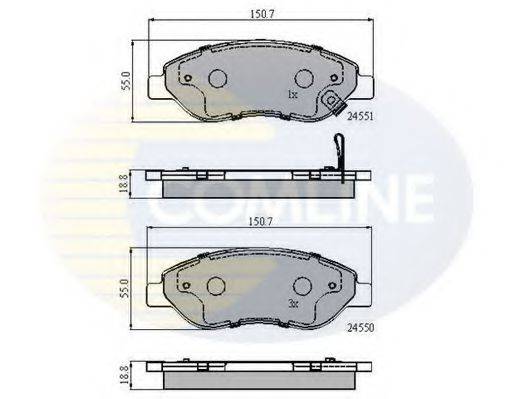 COMLINE CBP31638 Комплект гальмівних колодок, дискове гальмо