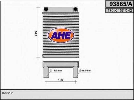 AHE 93885A Теплообмінник, опалення салону