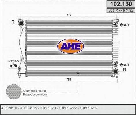 AHE 102130 Радіатор, охолодження двигуна