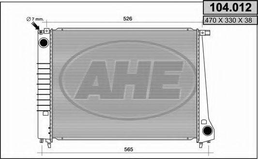 AHE 104012 Радіатор, охолодження двигуна