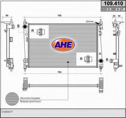 AHE 109410 Радіатор, охолодження двигуна