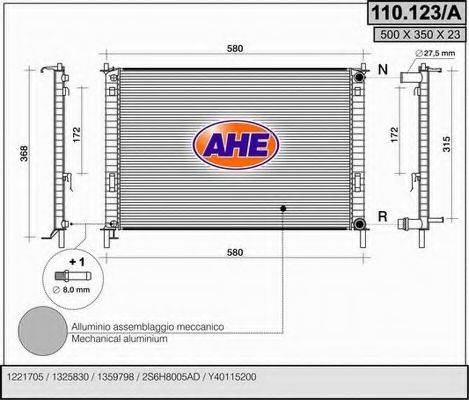 AHE 110123A Радіатор, охолодження двигуна