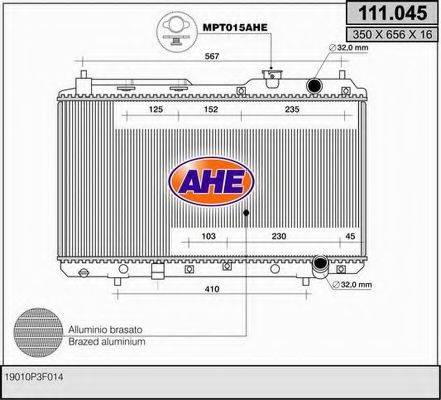 AHE 111045 Радіатор, охолодження двигуна