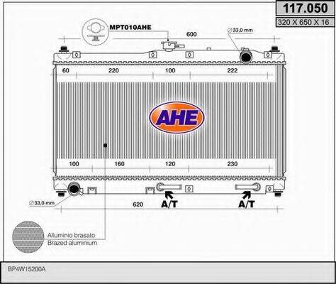 AHE 117050 Радіатор, охолодження двигуна