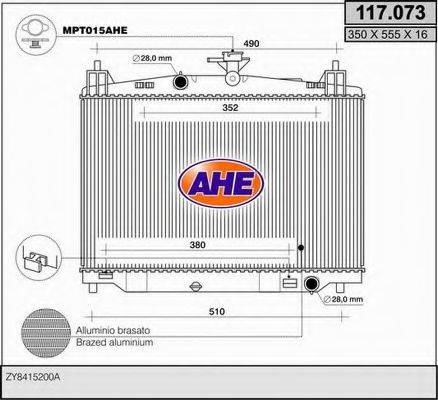 AHE 117073 Радіатор, охолодження двигуна