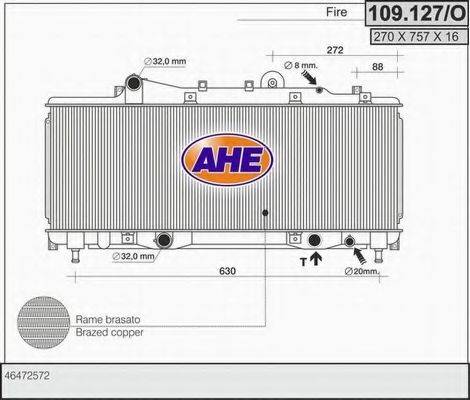 AHE 109127O Радіатор, охолодження двигуна