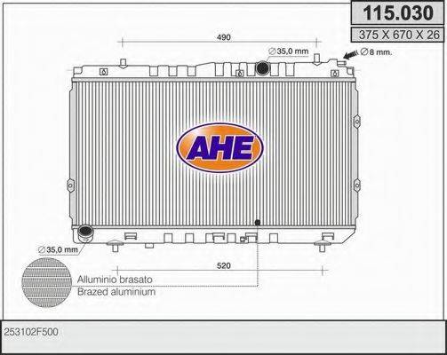 AHE 115030 Радіатор, охолодження двигуна