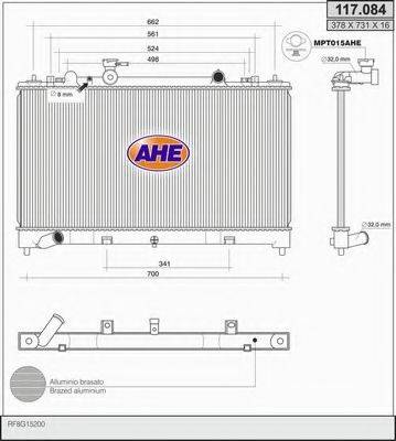 AHE 117084 Радіатор, охолодження двигуна