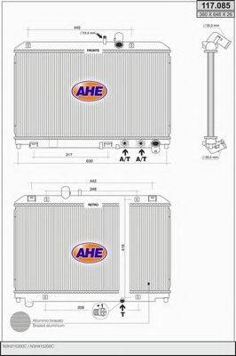 AHE 117085 Радіатор, охолодження двигуна