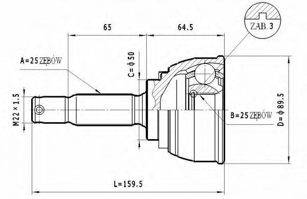 STATIM C455 Шарнірний комплект, приводний вал