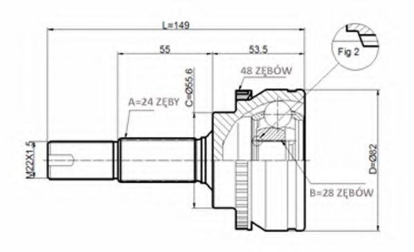 STATIM C586 Шарнірний комплект, приводний вал