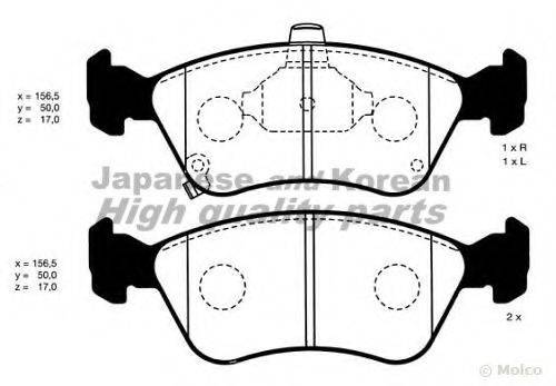 ASHUKI T11257 Комплект гальмівних колодок, дискове гальмо