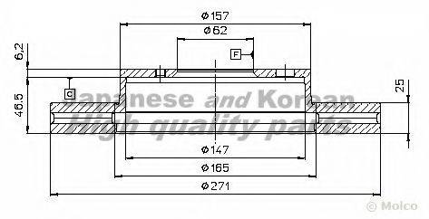 ASHUKI T60250 гальмівний диск