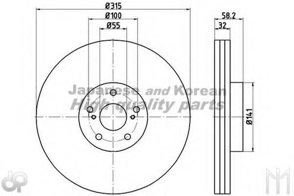 ASHUKI T60312HD гальмівний диск