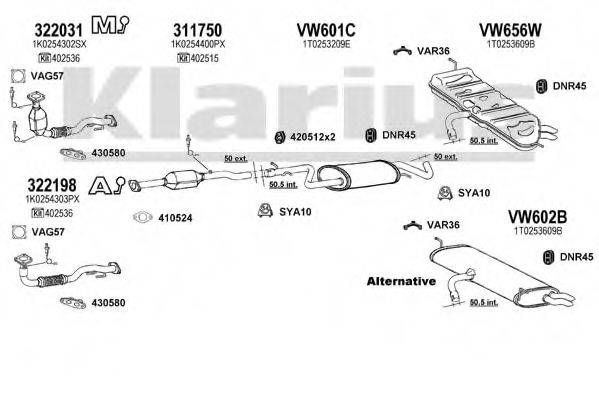 KLARIUS 931685U Система випуску ОГ