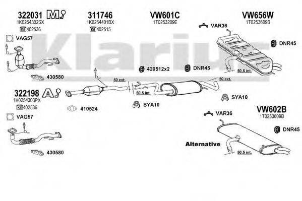 KLARIUS 931686U Система випуску ОГ