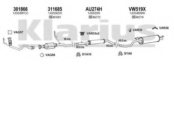 KLARIUS 930950U Система випуску ОГ