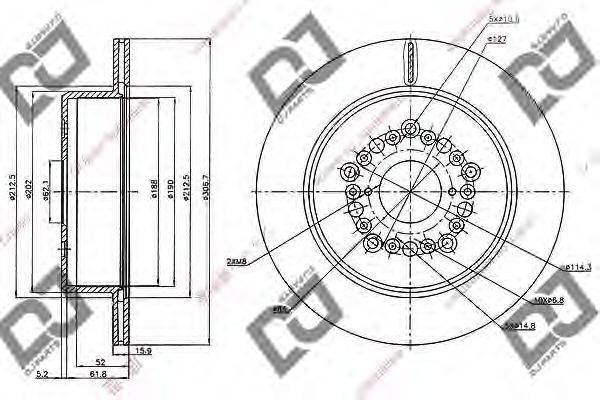 DJ PARTS BD1022 гальмівний диск